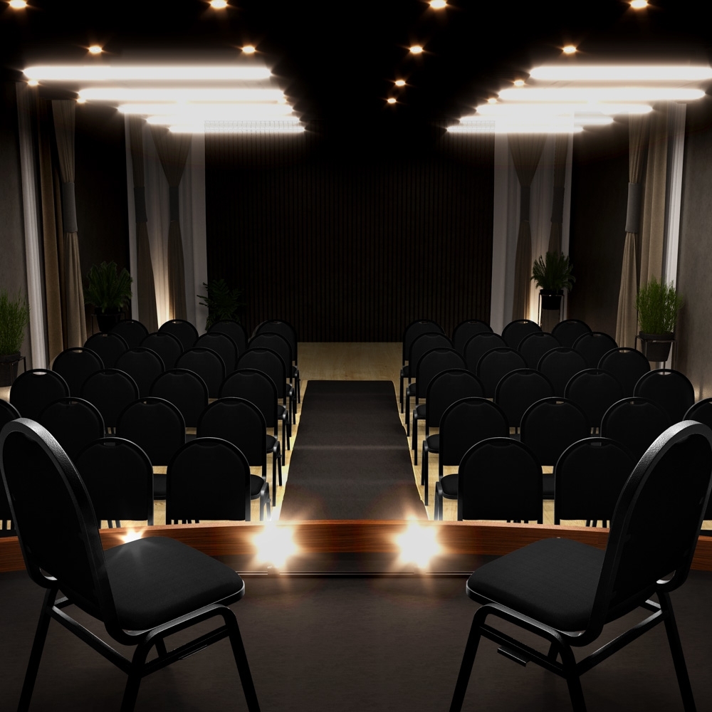 Cadeira Hoteleira Auditório Empilhável Linho Z33 Preto - Mpozenato