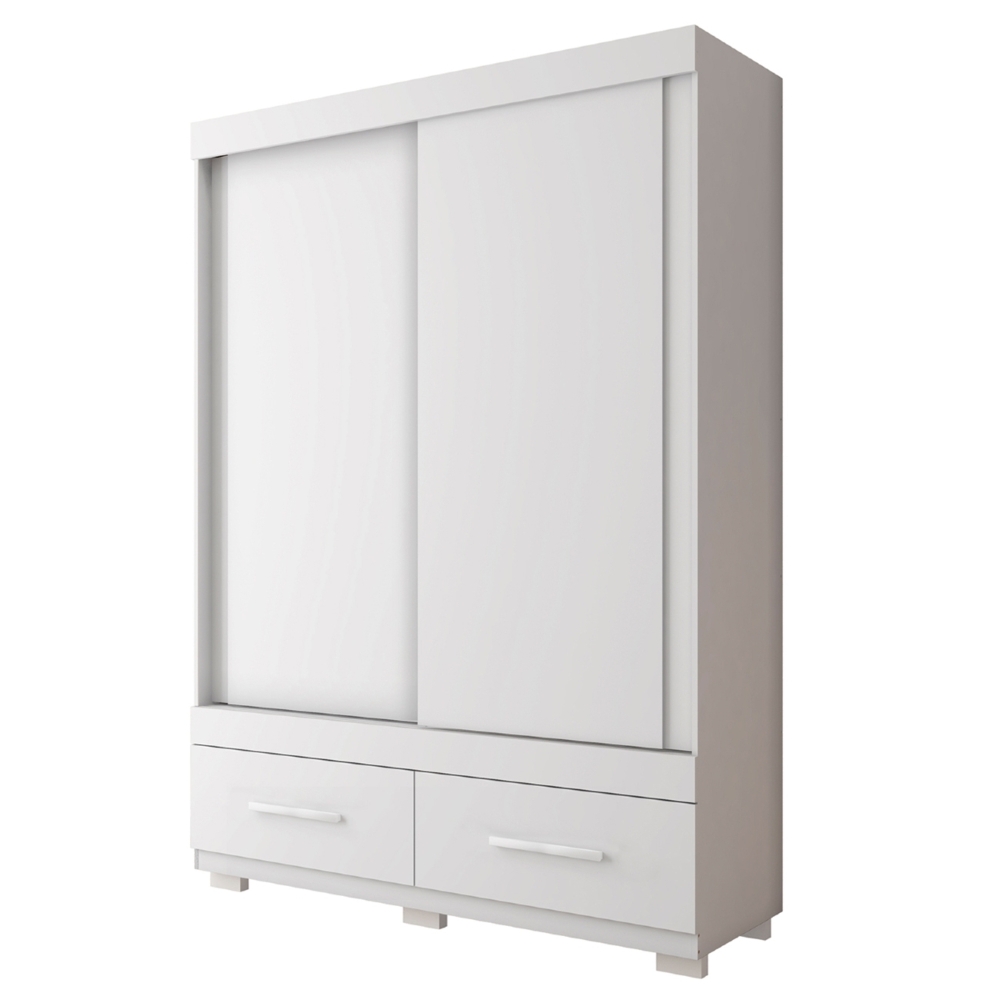 Guarda Roupa Solteiro 137cm Com 2 Portas Darius Branco C01 - Mpozenato