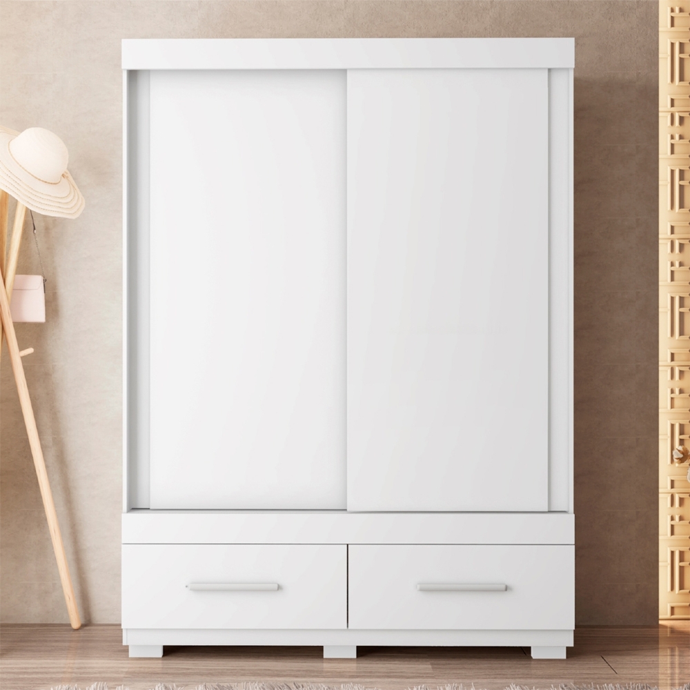 Guarda Roupa Solteiro 137cm Com 2 Portas Darius Branco C01 - Mpozenato