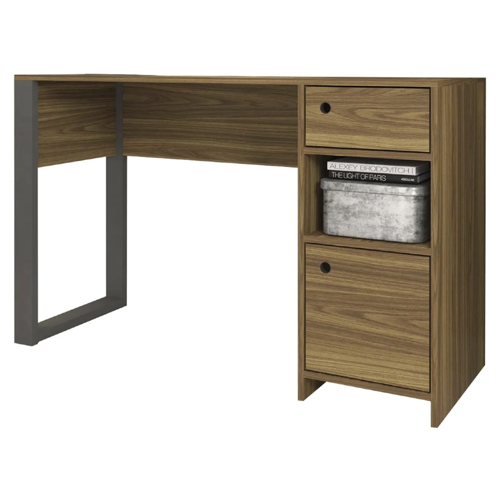 Mesa Para Computador Escrivaninha 125cm 1 Gaveta Una Mel C01 - Mpozenato