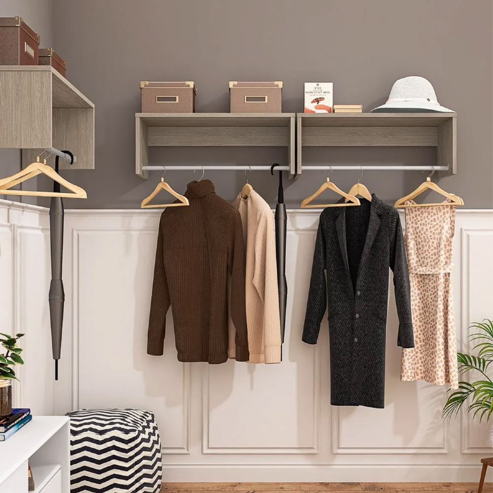 Nicho Cabideiro Suspenso Berlim Carvalho Castanho - Lumil Móveis