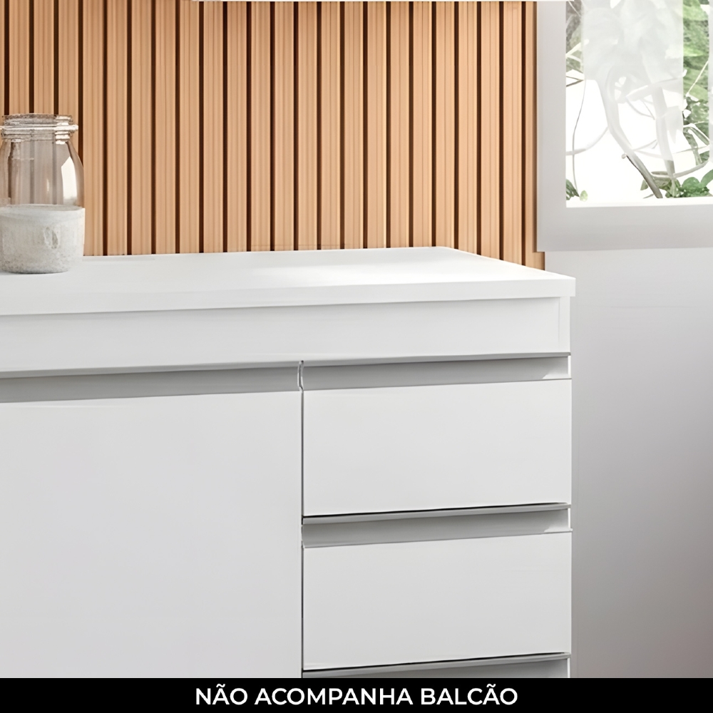 Tampo Para Balcão de Cozinha 120cm MDP Branco   - AJL Móveis