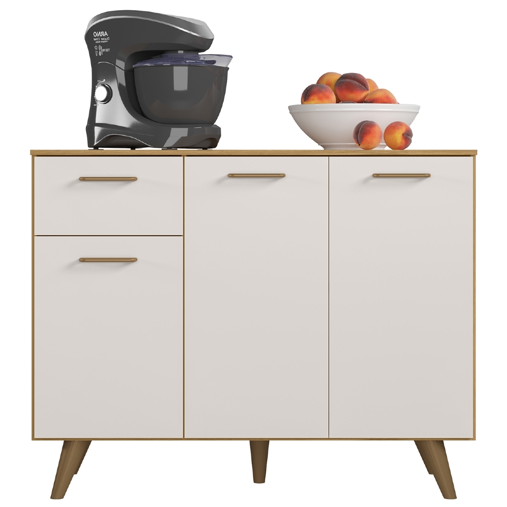 Balcão de Cozinha 105cm Amélia Freijó UV/Off Acetinado Z44  - Mpozenato