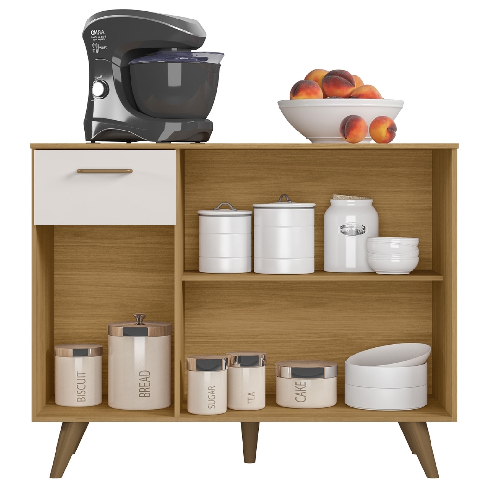 Balcão de Cozinha 105cm Amélia Freijó UV/Off Acetinado Z44  - Mpozenato