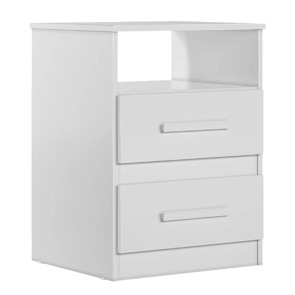 Mesa de Cabeceira 2 Gavetas Apolo Flex Branco - Moval