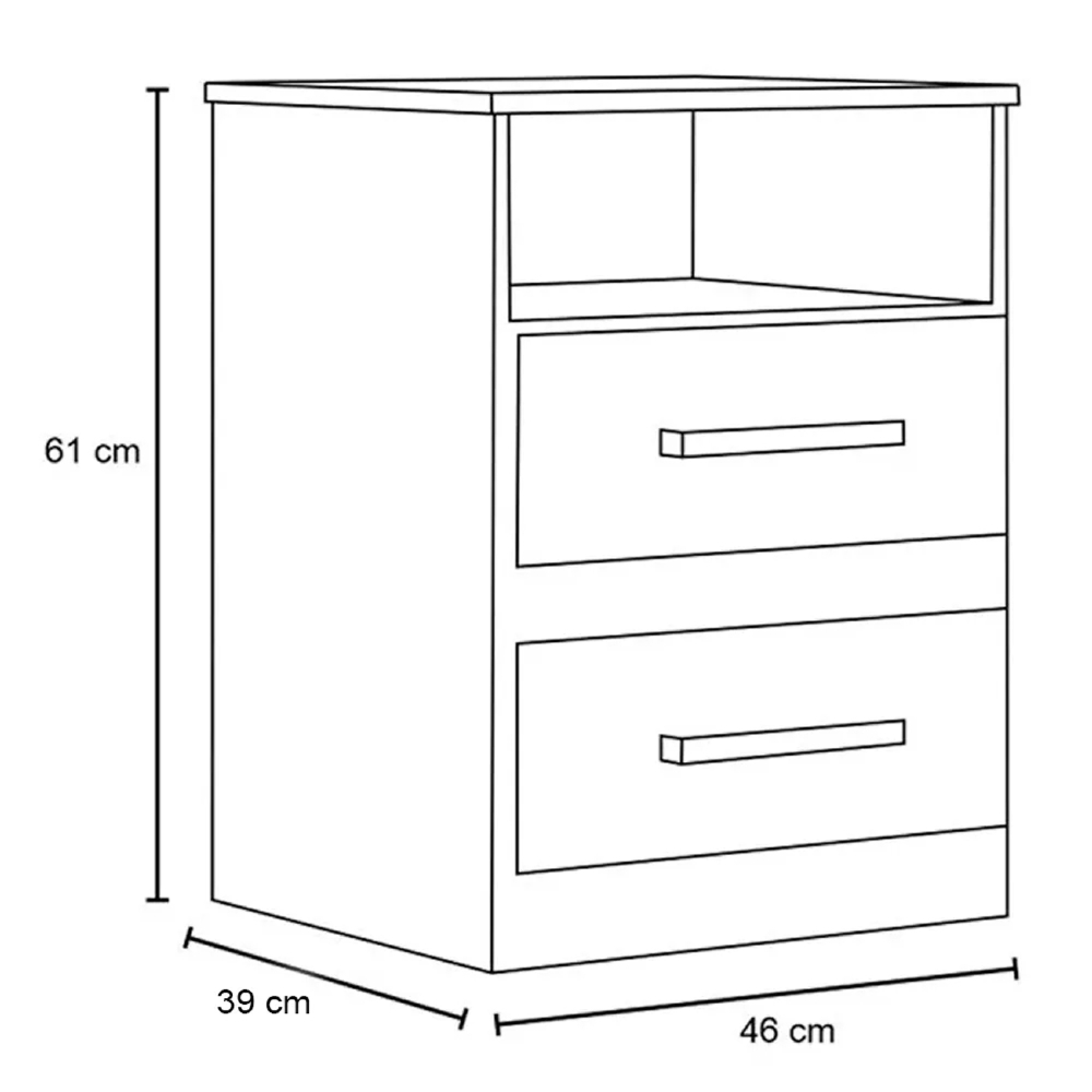 Mesa de Cabeceira 2 Gavetas Apolo Flex Branco - Moval
