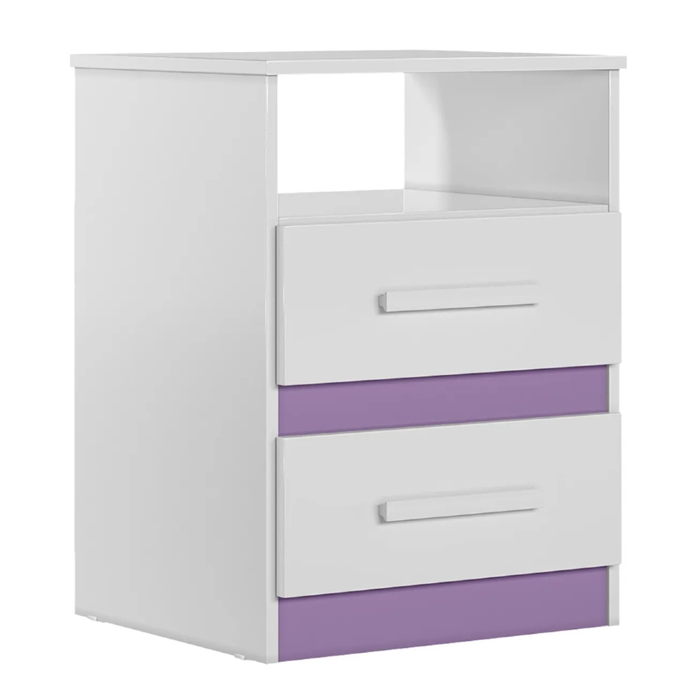 Mesa de Cabeceira 2 Gavetas Apolo Flex Branco - Moval