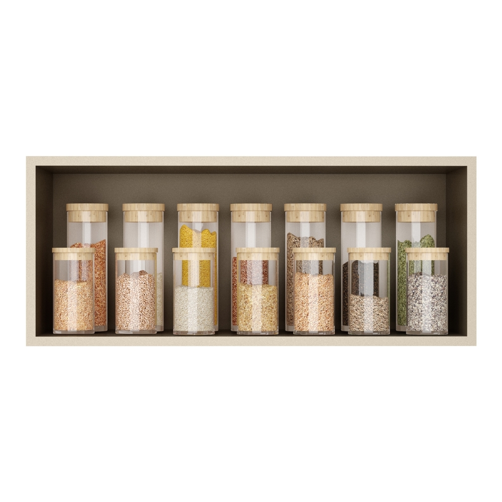 Armário Aéreo 70cm Porta Basculante Lina Z06 Vanilla - Mpozenato