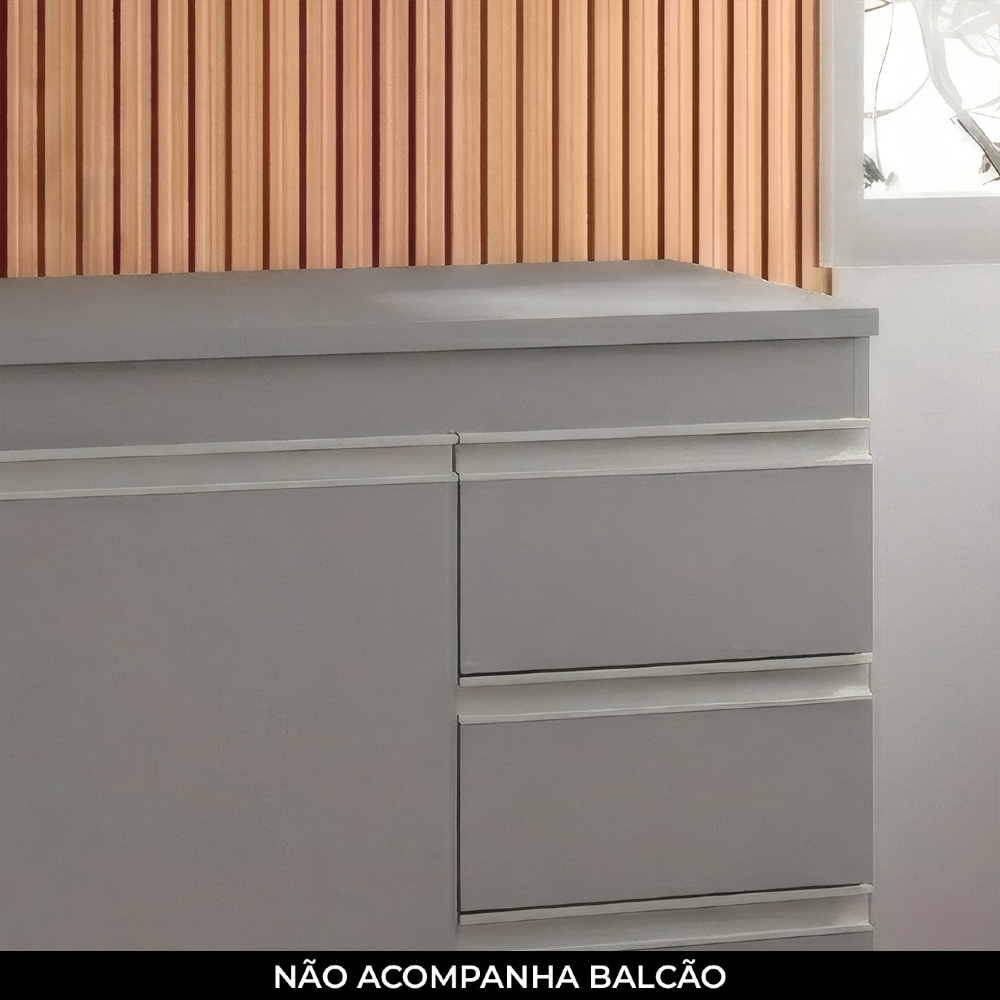 Tampo para Balcão de Cozinha 120cm MDP Lina Z06 Gris - Mpozenato