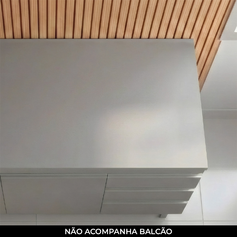 Tampo para Balcão de Cozinha 120cm MDP Lina Z06 Gris - Mpozenato