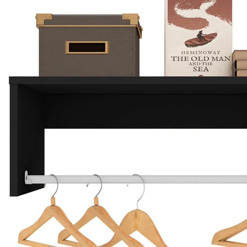 Nicho Cabideiro Suspenso Berlim Preto - Lumil Móveis