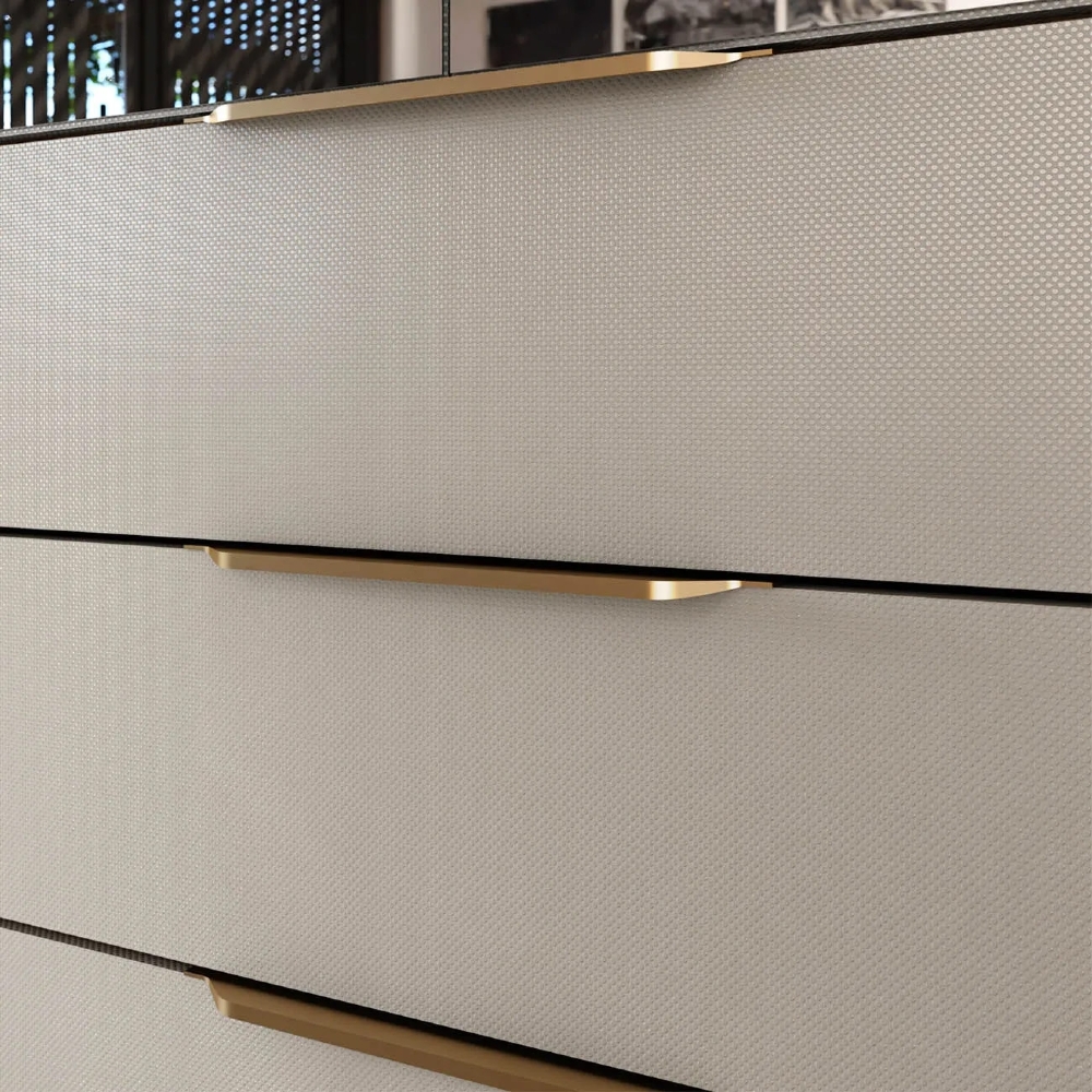 Guarda Roupa Casal 262cm Com Espelho Giard D02 Amêndola/Nude - Mpozenato