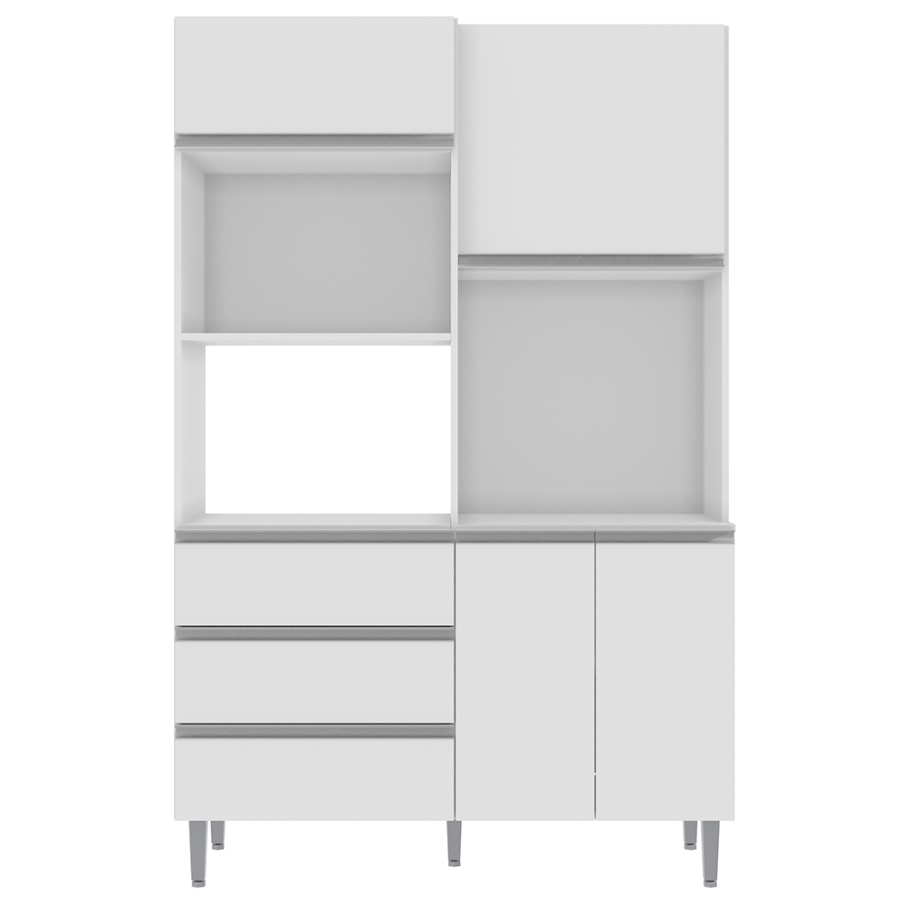 Armário de Cozinha Compacta 120cm 4 Portas Livia Branco - AJL Móveis