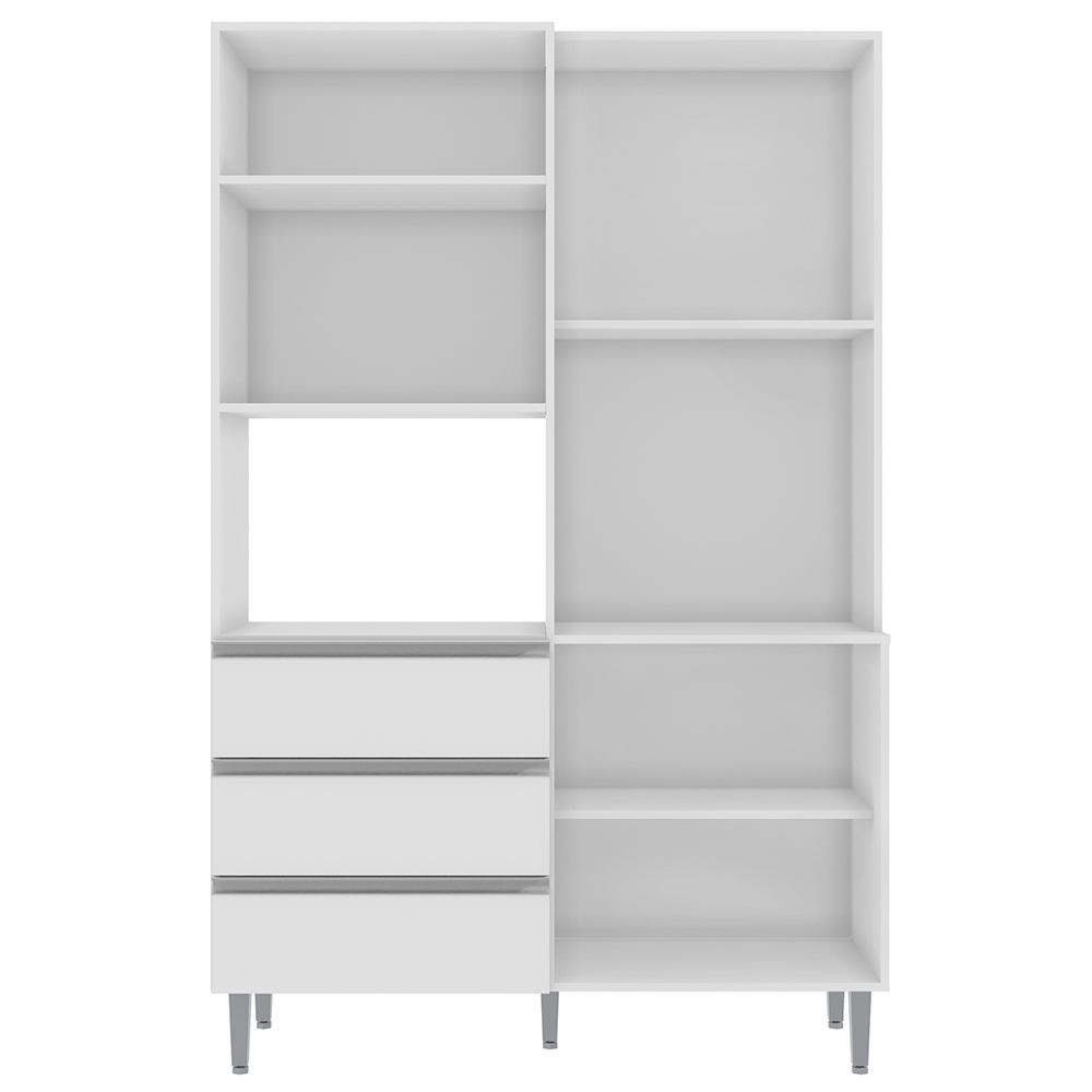 Armário de Cozinha Compacta 120cm 4 Portas Livia Branco - AJL Móveis