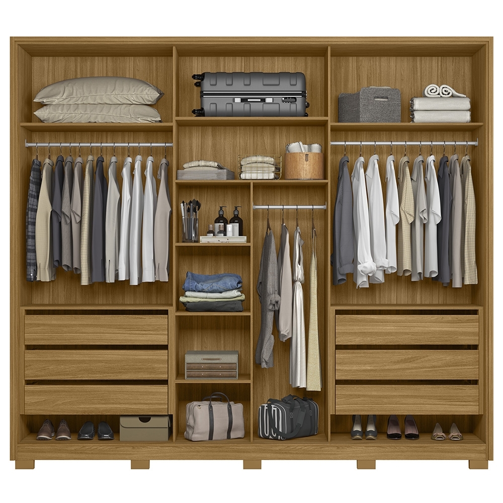 Guarda Roupa Casal 260cm 3 Portas Nevali Freijó/Off Z17 - Mpozenato