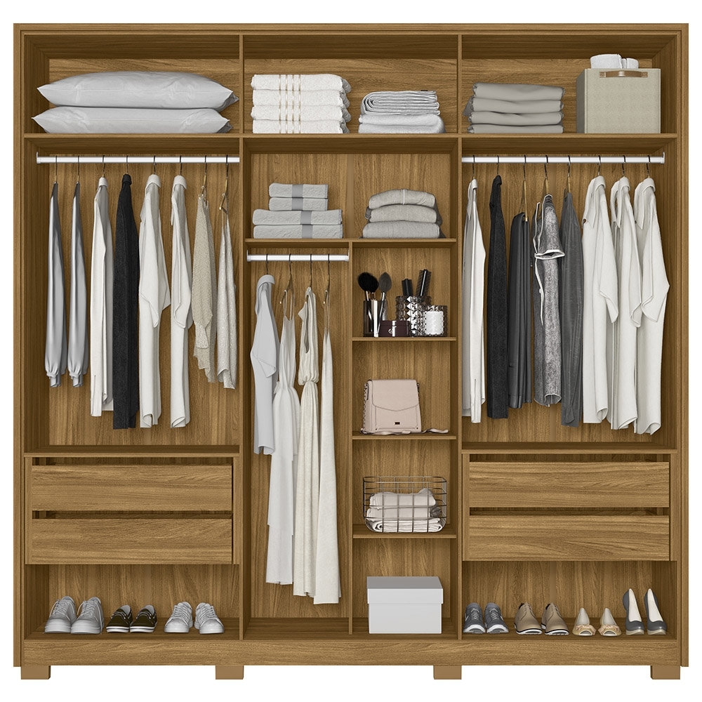 Guarda Roupa Casal 240cm 6 Portas Saara Freijó/Off Z17 - Mpozenato