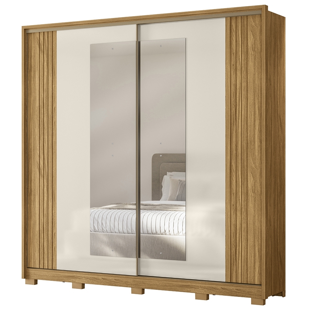 Guarda Roupa Casal 230cm 2 Portas Dulla Freijó/Off Z17 - Mpozenato
