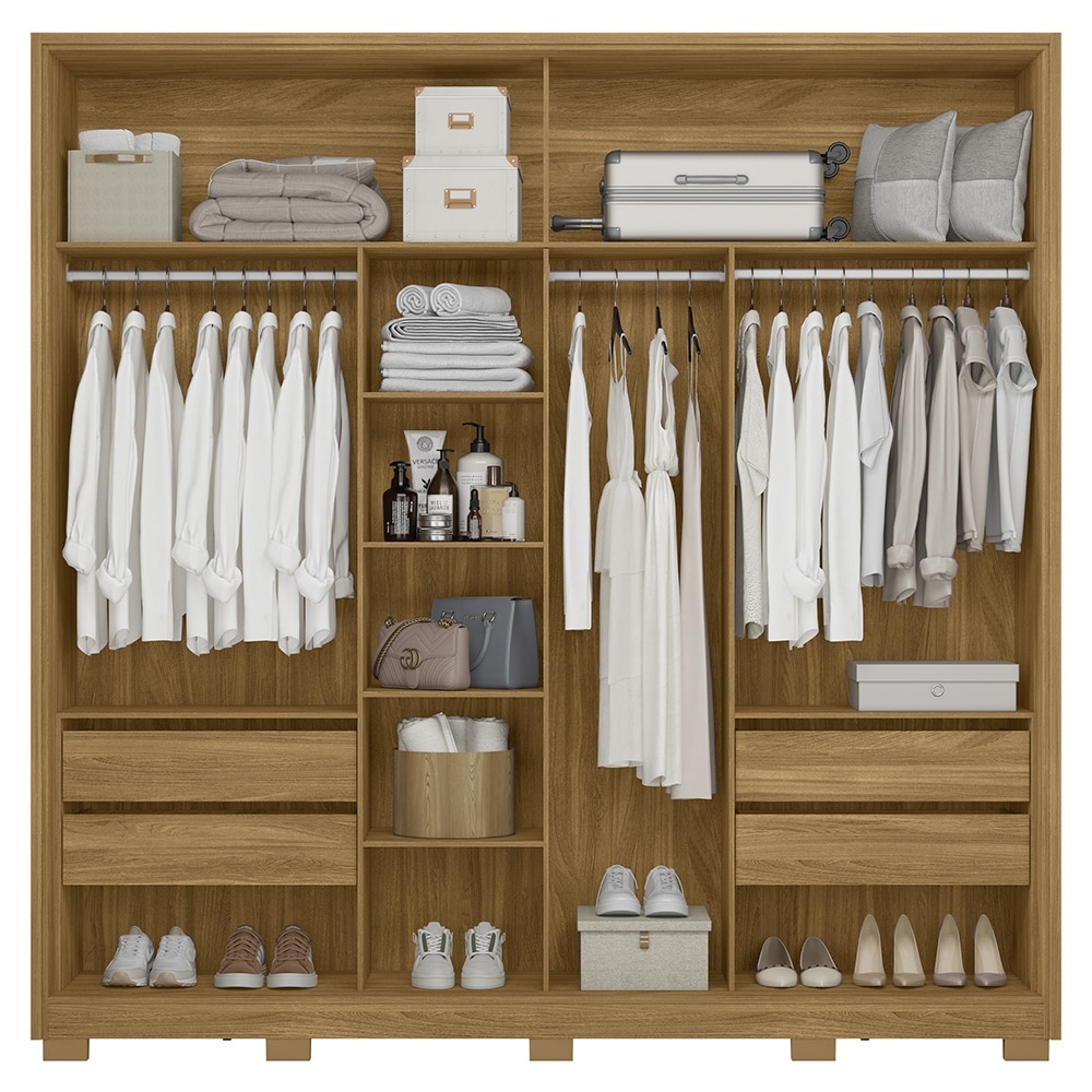 Guarda Roupa Casal 230cm 2 Portas Dulla Freijó/Off Z17 - Mpozenato