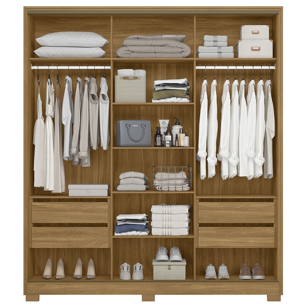 Guarda Roupa Casal 195cm 3 Portas Darlan Freijó/Off Z17 - Mpozenato