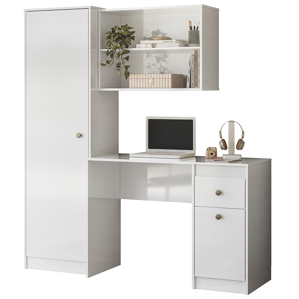 Mesa Escrivaninha 162cm Bancada de Estudo Colmar Branco Z17 - Mpozenato