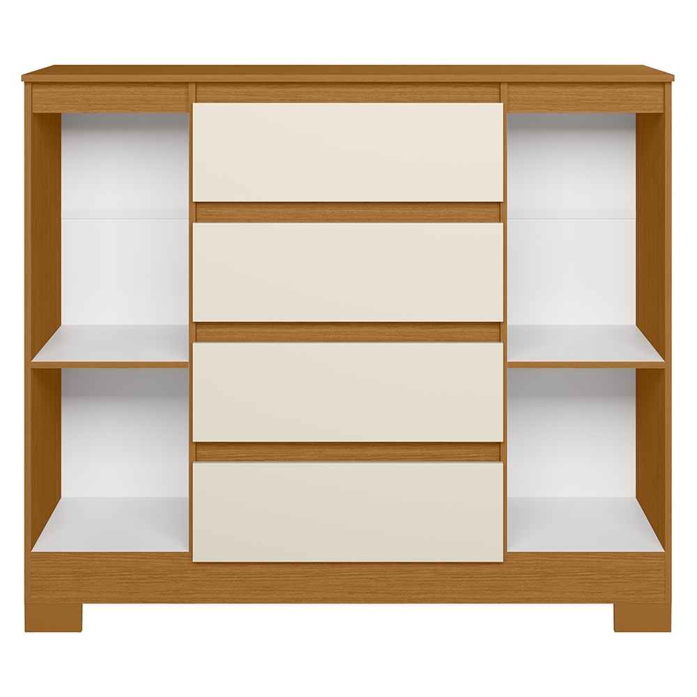 Cômoda Quarto Sapateira 112cm Selene Cinamomo/Off A02 - Mpozenato