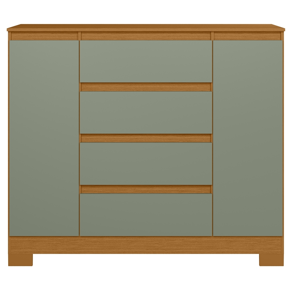 Cômoda Quarto Sapateira 112cm Selene Cinamomo/Sálvia A02 - Mpozenato