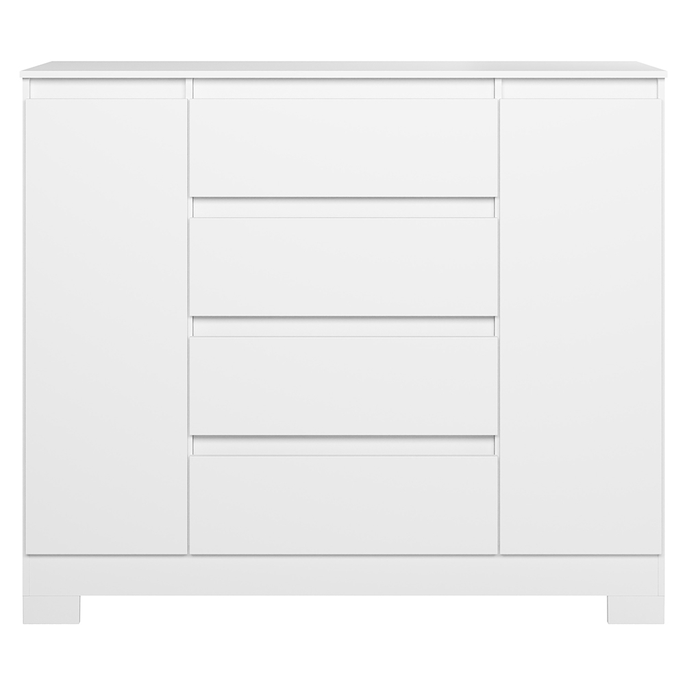 Cômoda Quarto Sapateira 112cm Selene Flex Branco/Titanium/Rosa/Azul A02 - Mpozenato