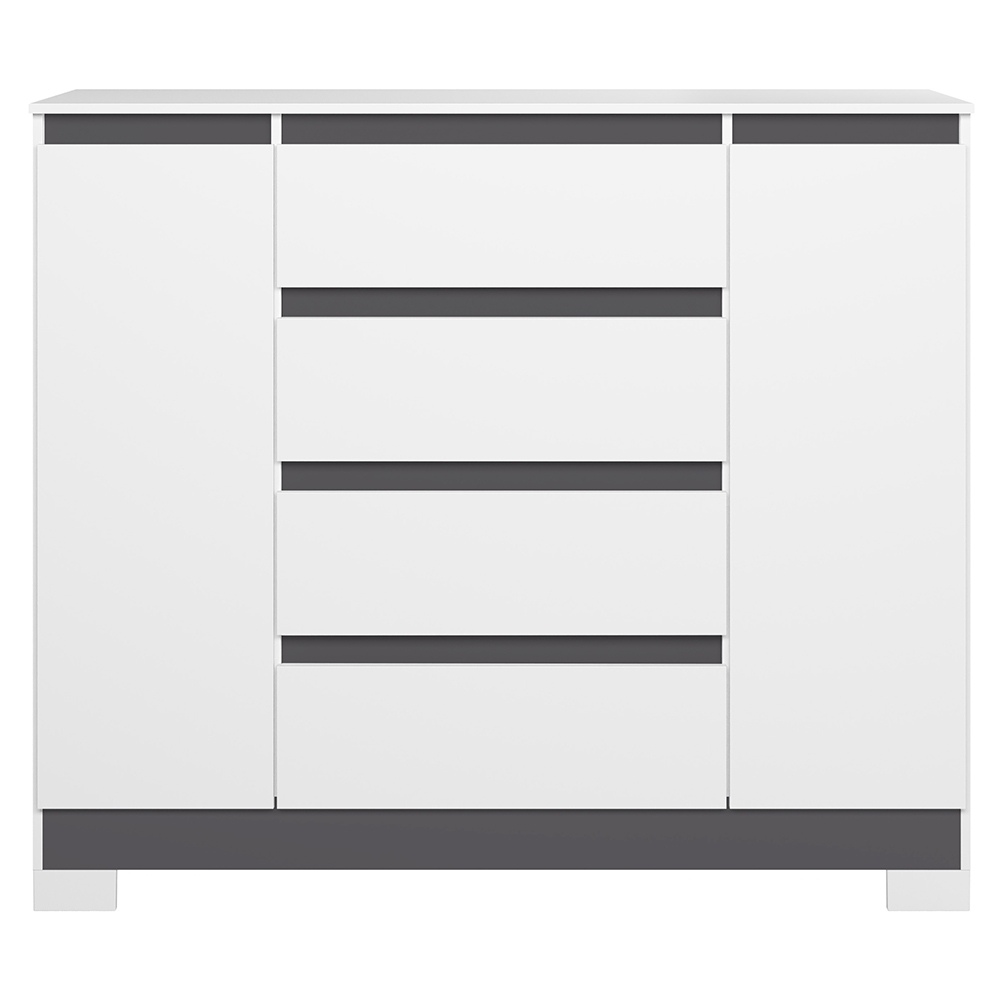 Cômoda Quarto Sapateira 112cm Selene Flex Branco/Titanium/Rosa/Azul A02 - Mpozenato