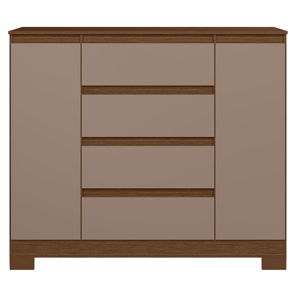 Cômoda Quarto Sapateira 112cm Selene Nogueira/Cappuccino A02 - Mpozenato