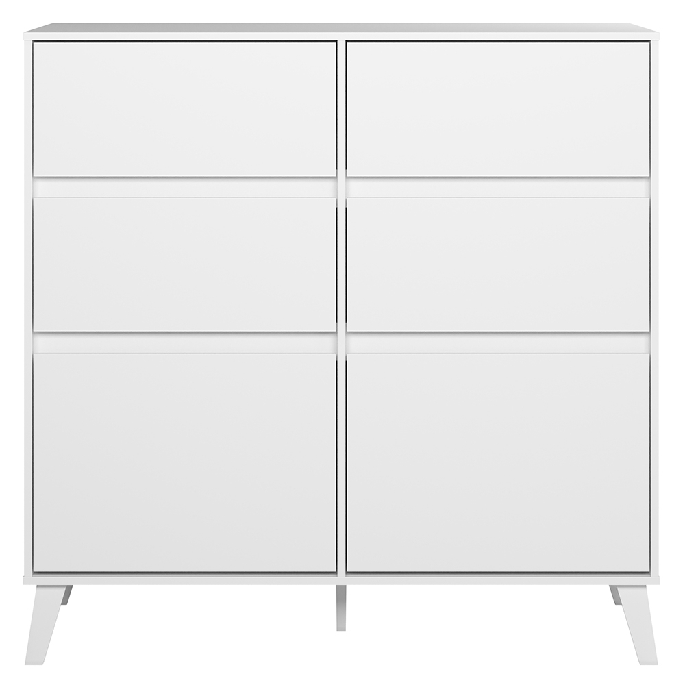 Cômoda Quarto Sapateira 120cm 4 Gavetas 2 Portas Dalia Branco A02 - Mpozenato