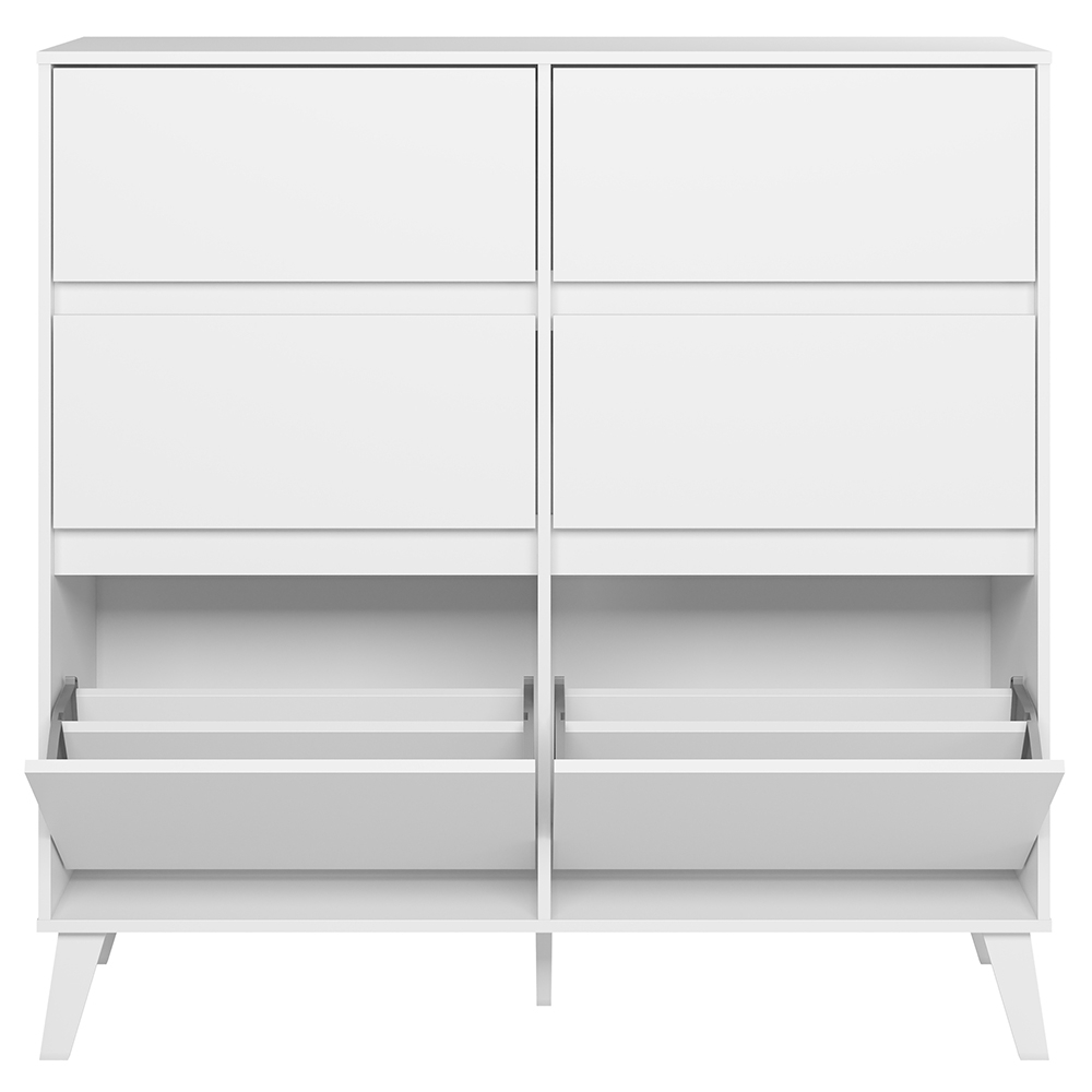 Cômoda Quarto Sapateira 120cm 4 Gavetas 2 Portas Dalia Branco A02 - Mpozenato