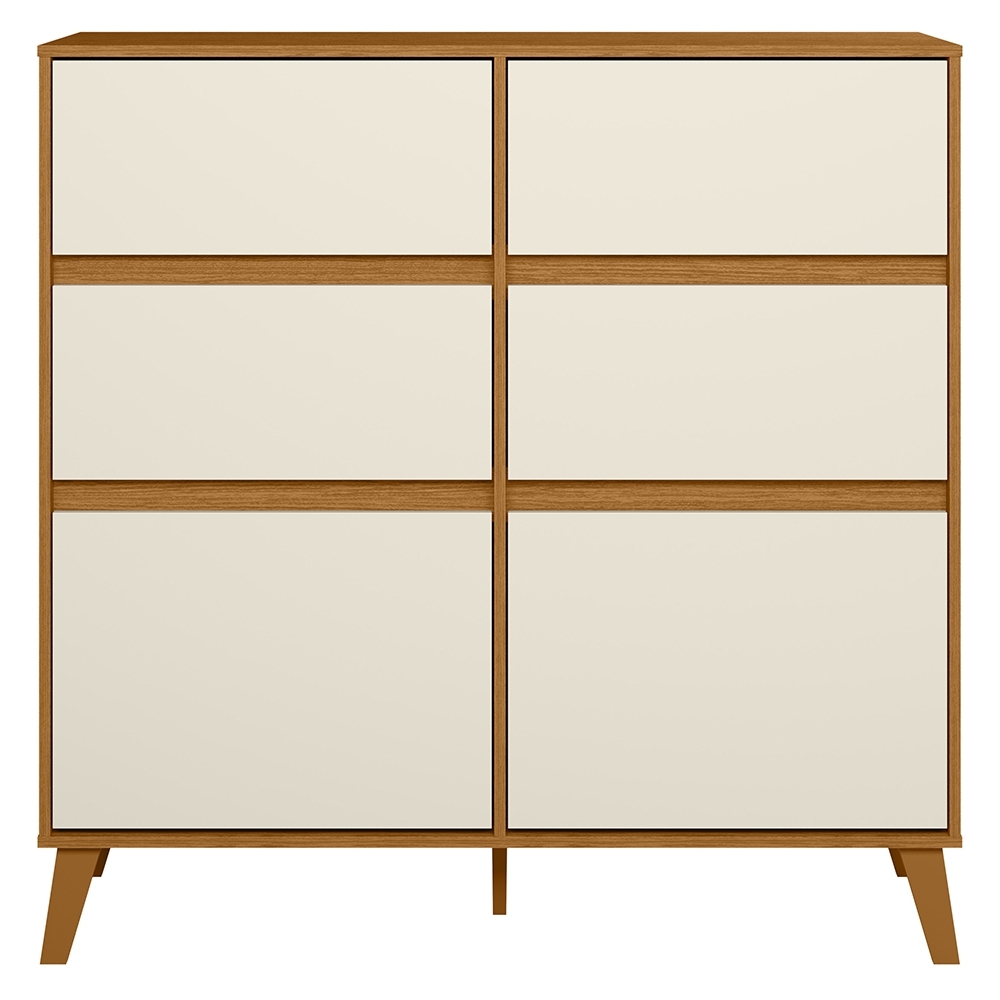 Cômoda Quarto Sapateira 120cm 4 Gavetas 2 Portas Dalia Cinamomo/OffA02 - Mpozenato