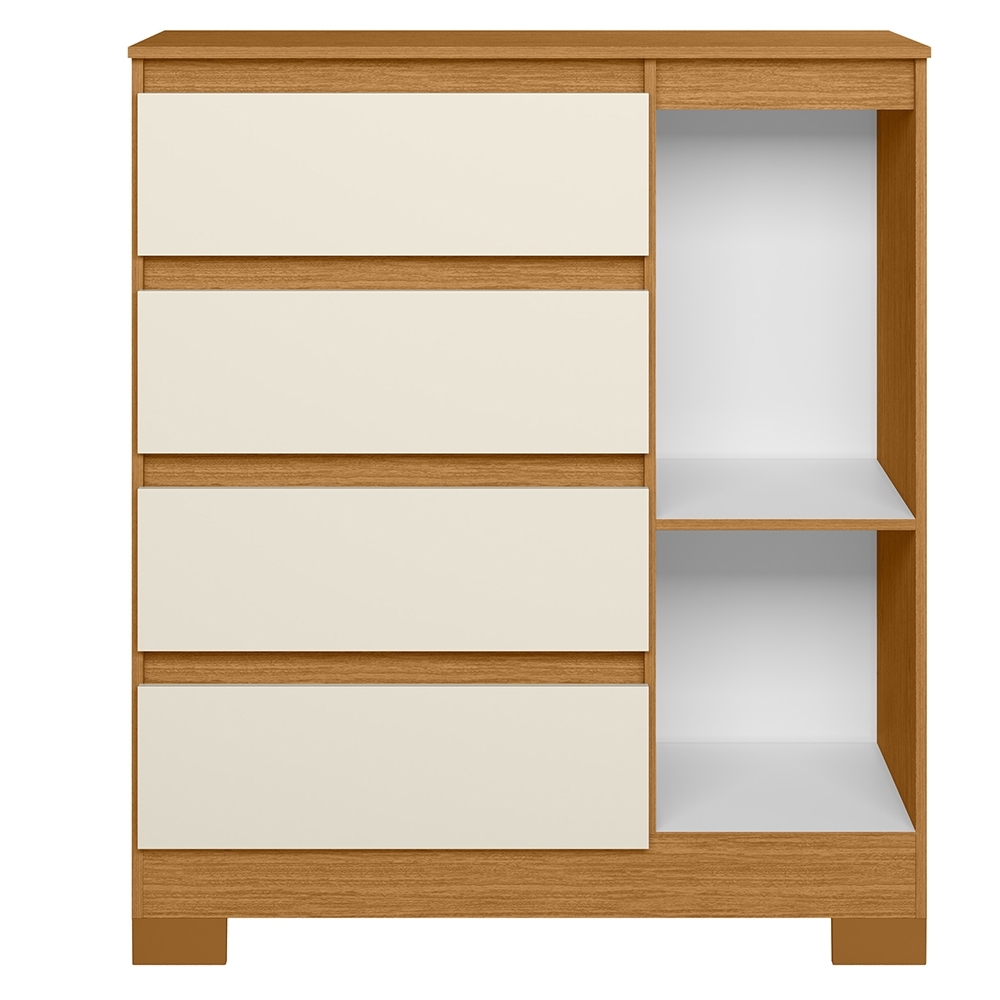 Cômoda Quarto Sapateira 84cm Lipion Cinamomo/Off A02 - Mpozenato