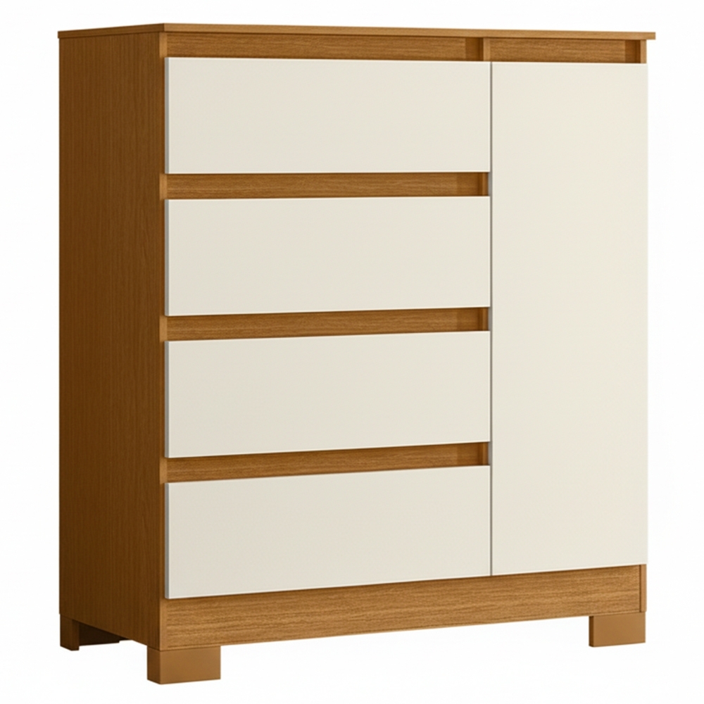 Cômoda Quarto Sapateira 84cm Lipion Cinamomo/Off A02 - Mpozenato