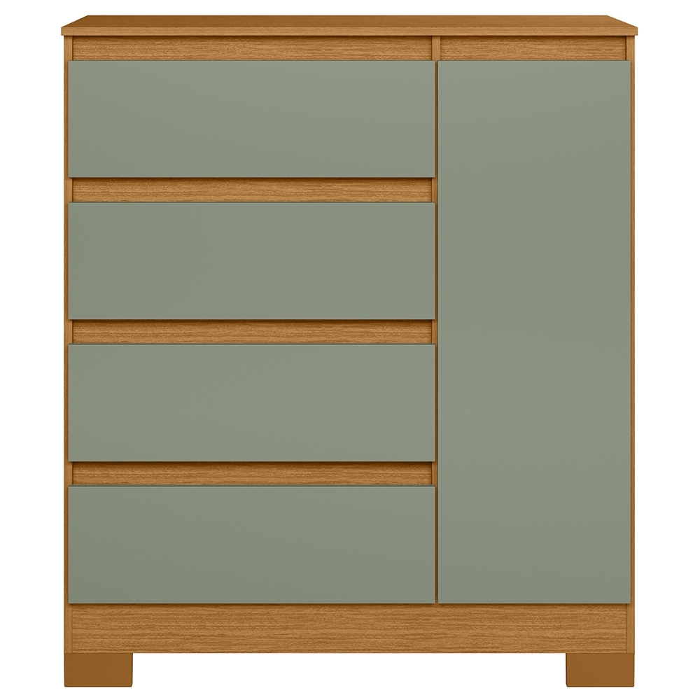 Cômoda Quarto Sapateira 84cm Lipion Cinamomo/Sálvia A02 - Mpozenato