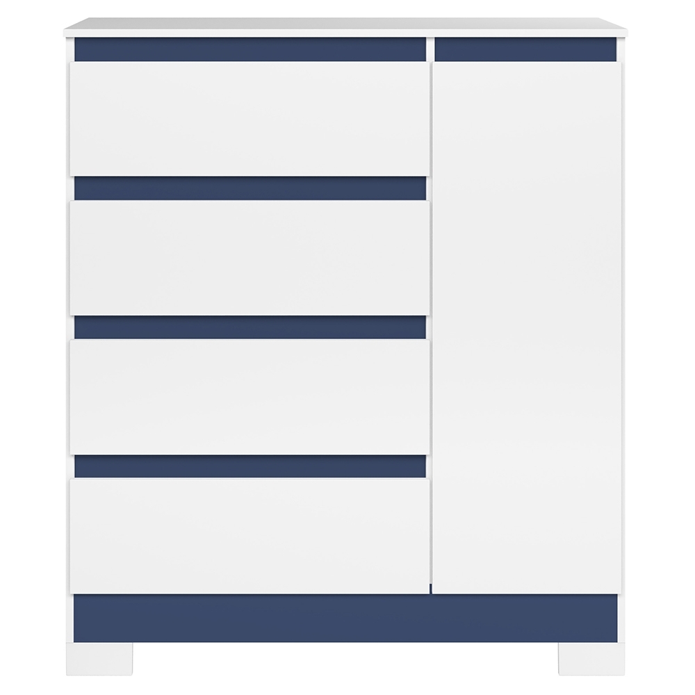 Cômoda Quarto Sapateira 84cm Lipion Flex Branco/Titanium/Rosa/Azul A02 - Mpozenato