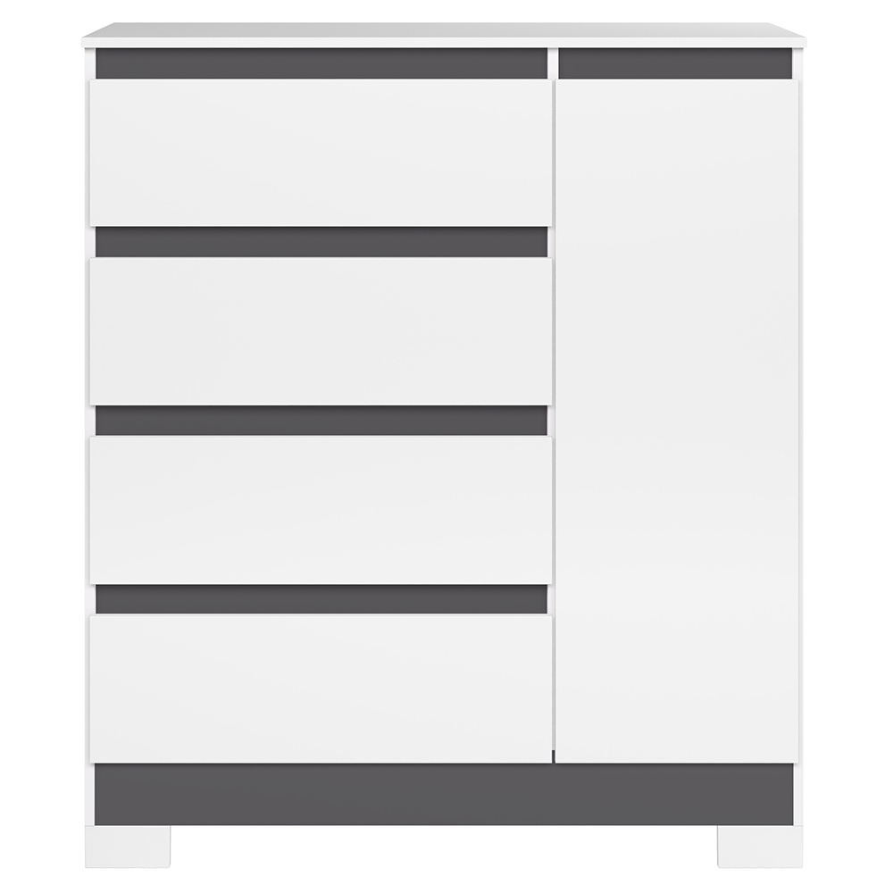 Cômoda Quarto Sapateira 84cm Lipion Flex Branco/Titanium/Rosa/Azul A02 - Mpozenato