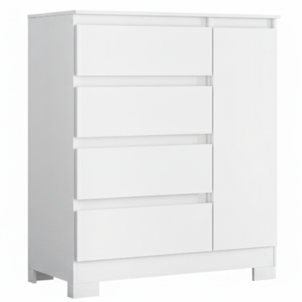 Cômoda Quarto Sapateira 84cm Lipion Flex Branco/Titanium/Rosa/Azul A02 - Mpozenato