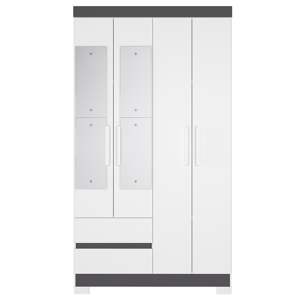 Guarda Roupa Casal 103cm  Espelho Lipion Flex Branco/Titanium/Rosa/Azul A02 - Mpozenato