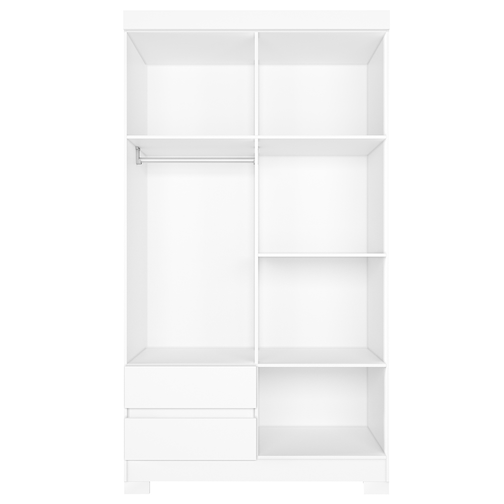 Guarda Roupa Casal 103cm  Espelho Lipion Flex Branco/Titanium/Rosa/Azul A02 - Mpozenato