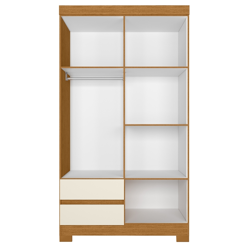 Guarda Roupa Casal 103cm 4 Portas Lipion Cinamomo/Off A02 - Mpozenato
