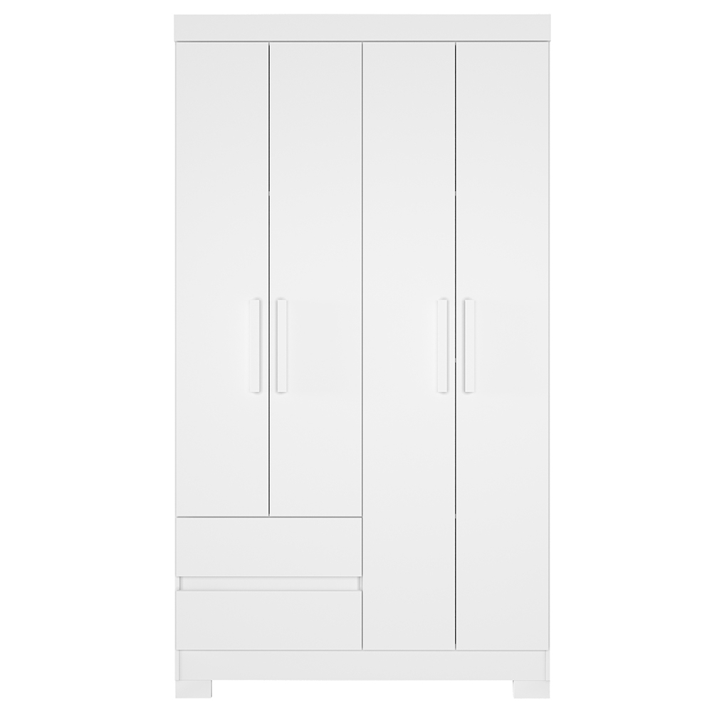 Guarda Roupa Casal 103cm 4 Portas Lipion Flex Branco/Titanium/Rosa/Azul A02 - Mpozenato