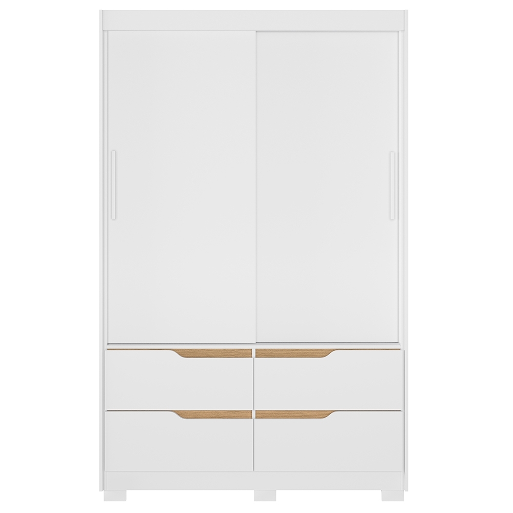 Guarda Roupa Casal 136cm 2 Portas Solare Branco/Freijó A02 - Mpozenato
