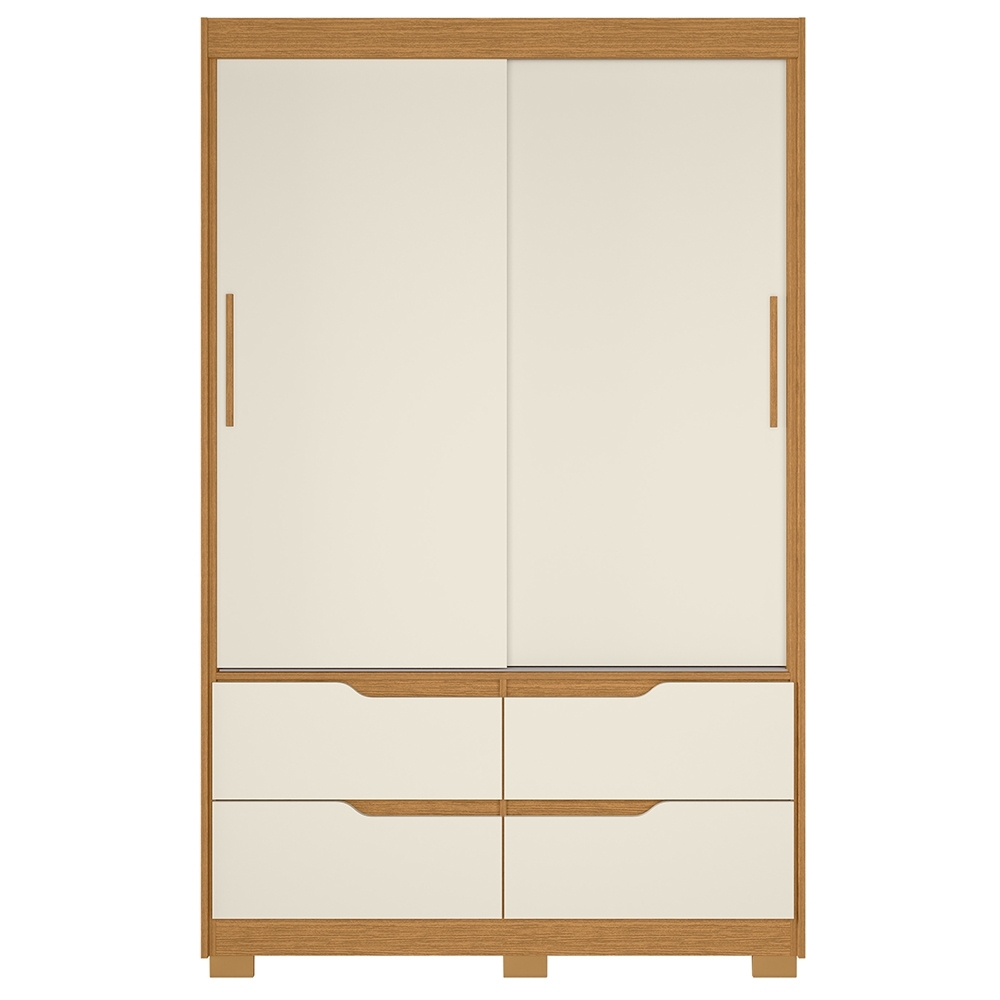 Guarda Roupa Casal 136cm 2 Portas Solare Cinamomo/Off A02 - Mpozenato