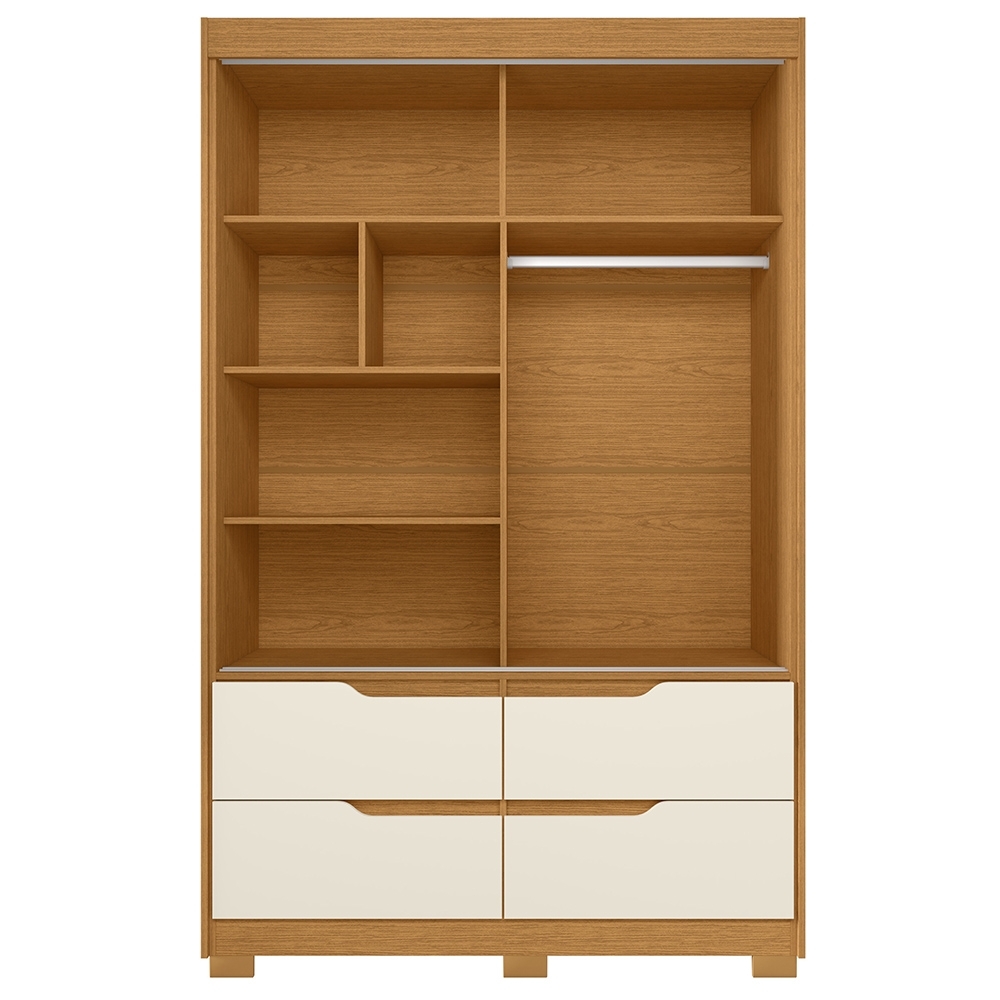 Guarda Roupa Casal 136cm 2 Portas Solare Cinamomo/Off A02 - Mpozenato