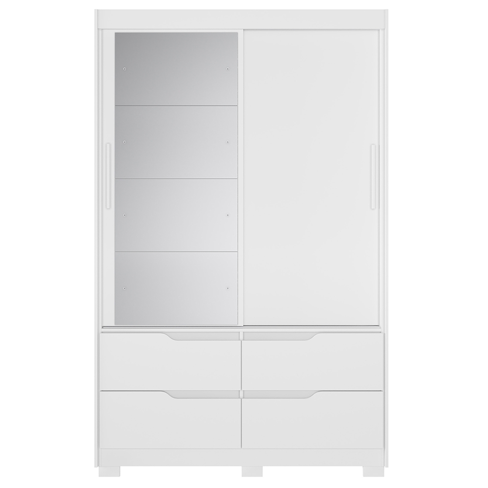 Guarda Roupa Casal 136cm Com Espelho Solare Branco/Freijó A02 - Mpozenato