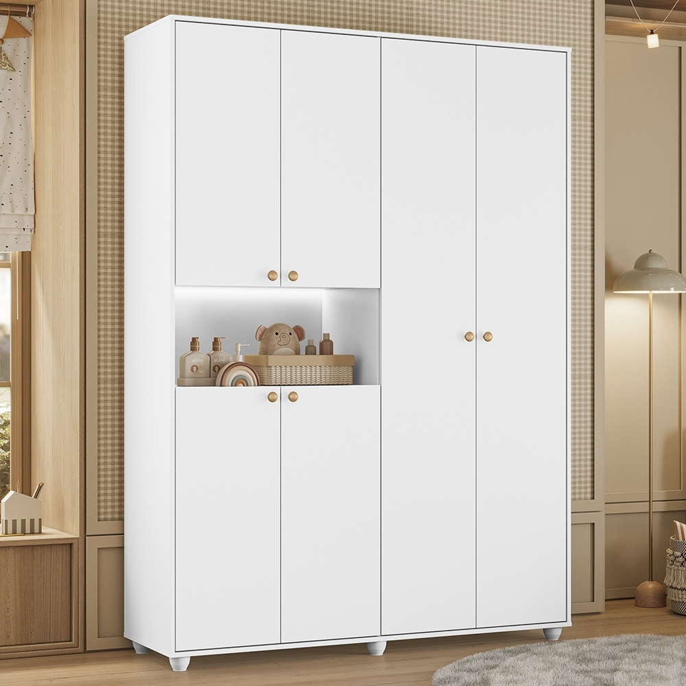 Guarda Roupa Casal 150cm 6 Portas Vittara Branco A02 - Mpozenato