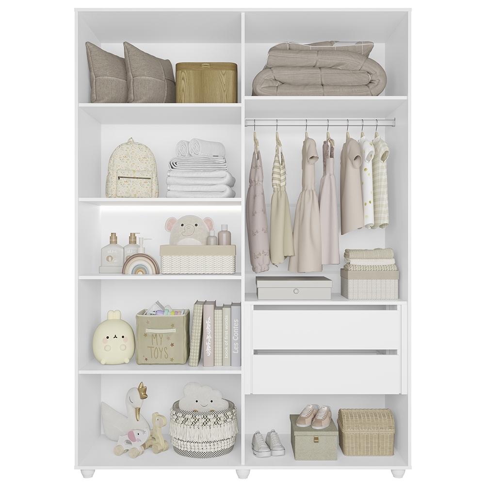 Guarda Roupa Casal 150cm 6 Portas Vittara Branco A02 - Mpozenato