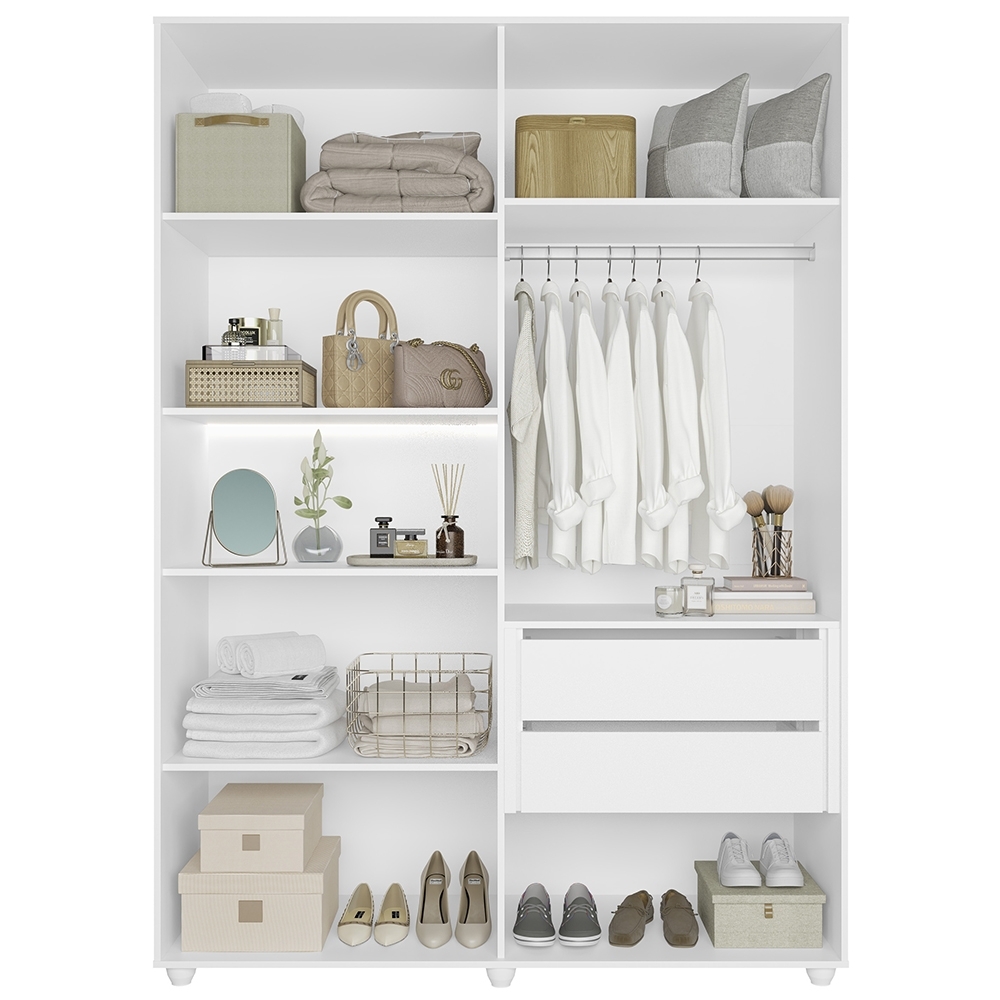 Guarda Roupa Casal 150cm 6 Portas Vittara Branco A02 - Mpozenato