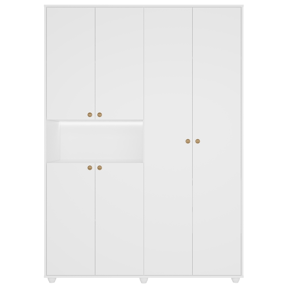 Guarda Roupa Casal 150cm 6 Portas Vittara Branco A02 - Mpozenato